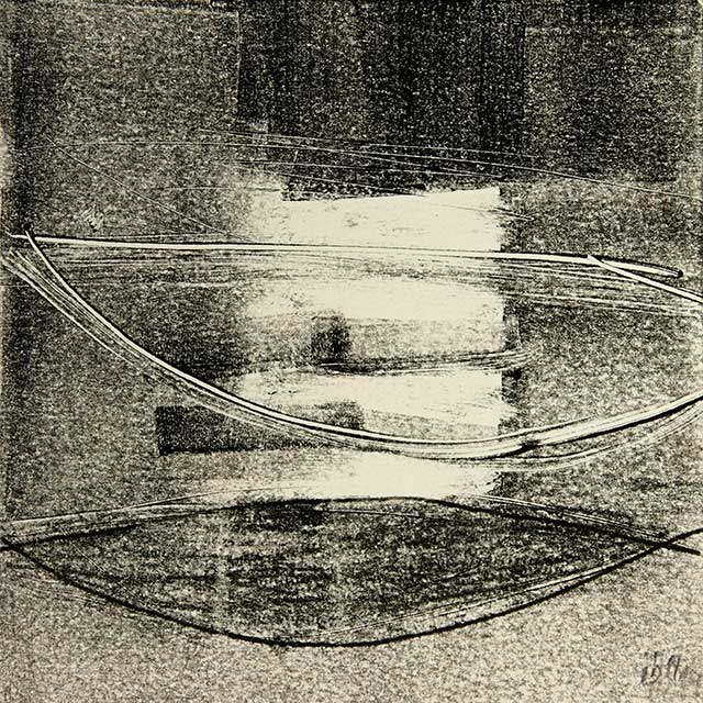 o.T., 19 x 19 cm, Monotypie auf Papier
